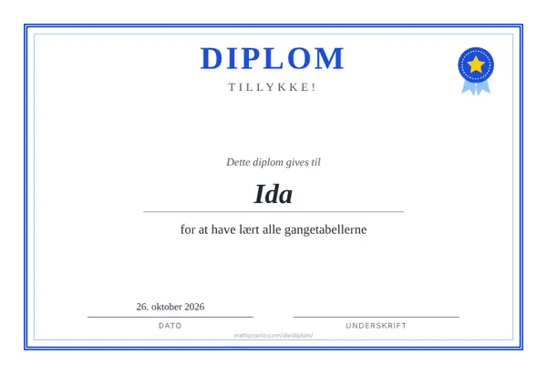 Eksempel: Diplomer