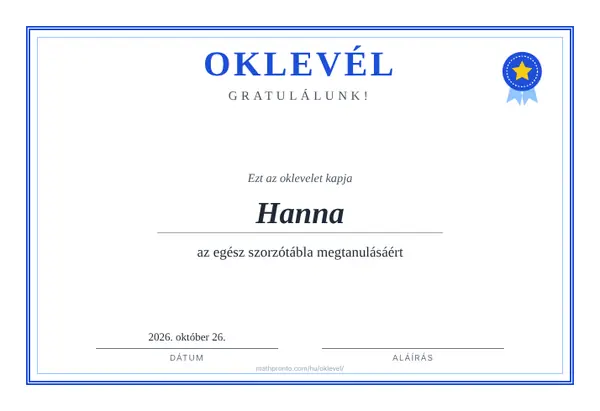 Minta: Oklevelek
