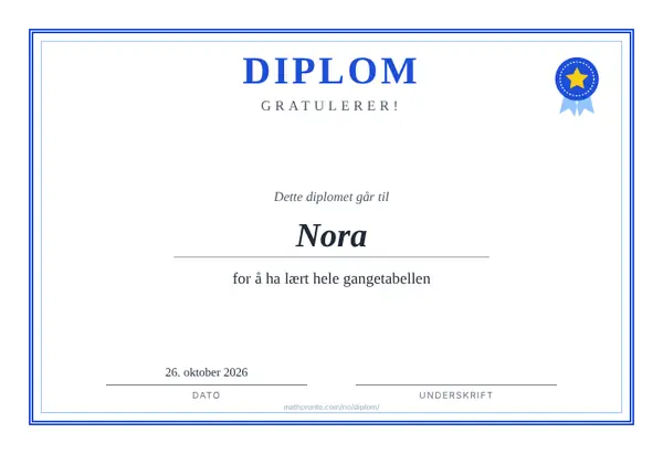 Eksempel: Diplomer