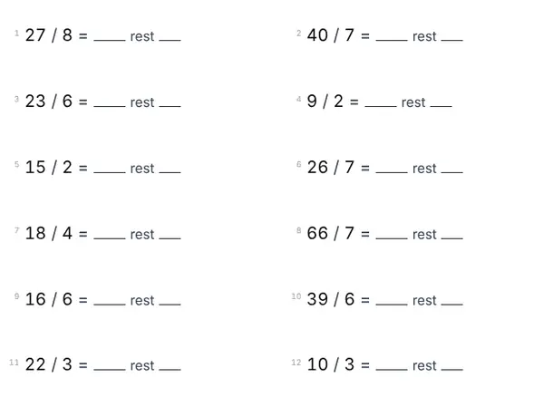 Exempel: Division med rest