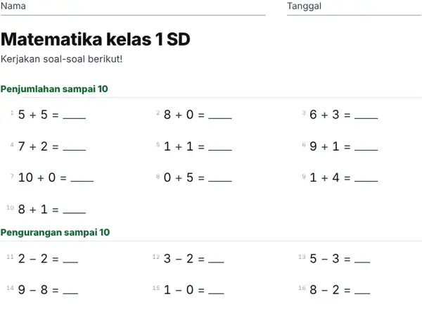 Contoh: Kelas 1