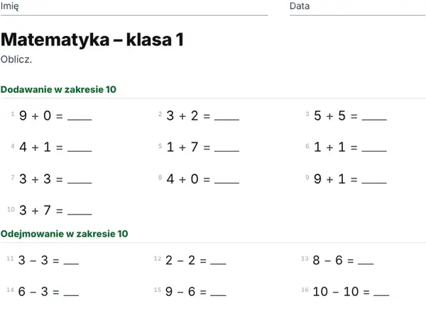 Przykład: Klasa 1