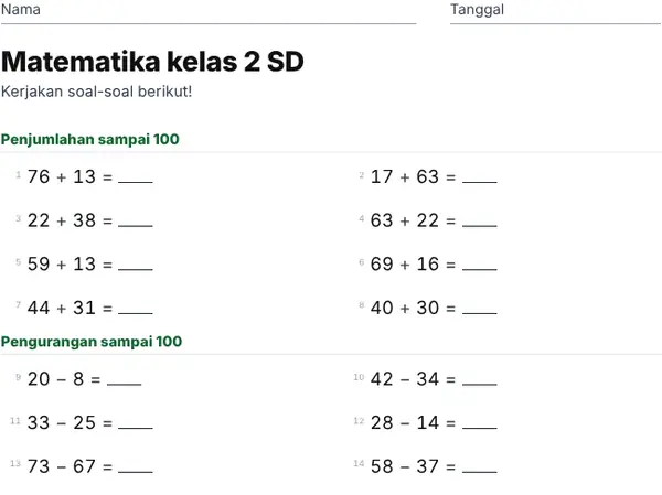 Contoh: Kelas 2