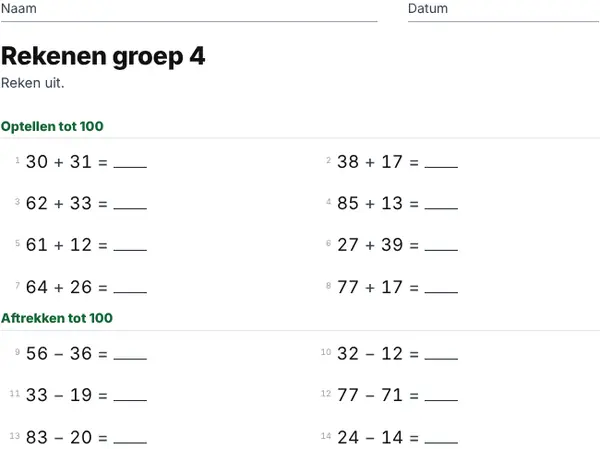 Voorbeeld: Groep 4
