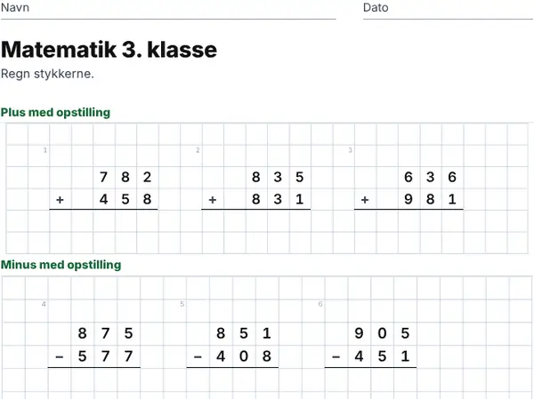 Eksempel: 3. klasse