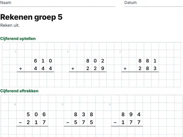 Voorbeeld: Groep 5