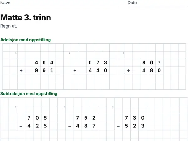 Eksempel: 3. trinn