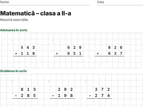Exemplu: Clasa a II-a