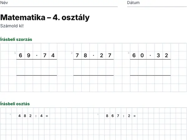 Minta: 4. osztály