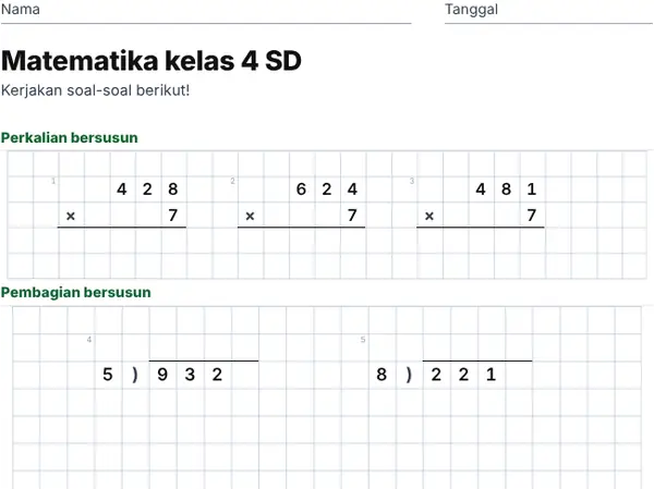 Contoh: Kelas 4