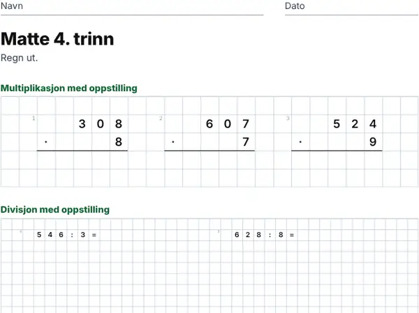 Eksempel: 4. trinn