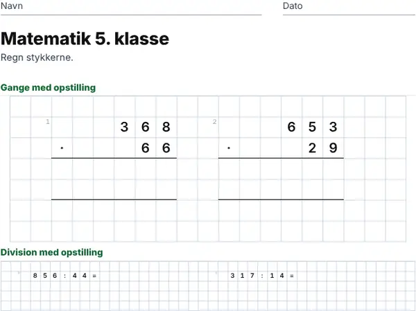 Eksempel: 5. klasse