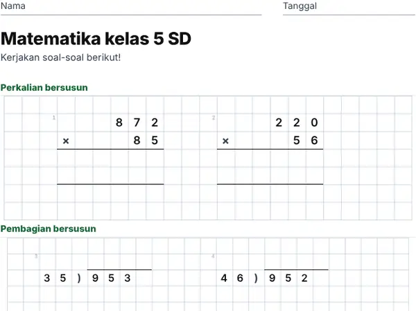 Contoh: Kelas 5