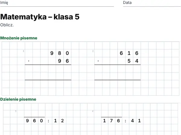 Przykład: Klasa 5