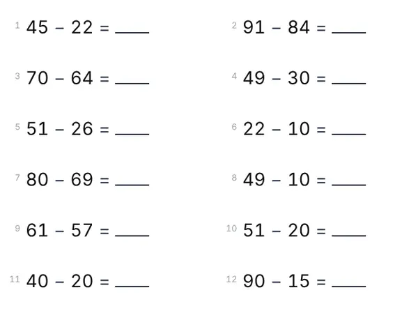 Ukázka: Odčítání do 100