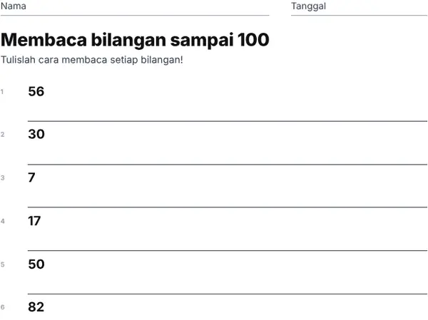 Contoh: Membaca bilangan